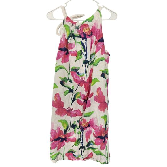 Bellambra Linen Midi Dress XL Floral Cottagecore Fairycore Coastal Beach Summer - Picture 2 of 7